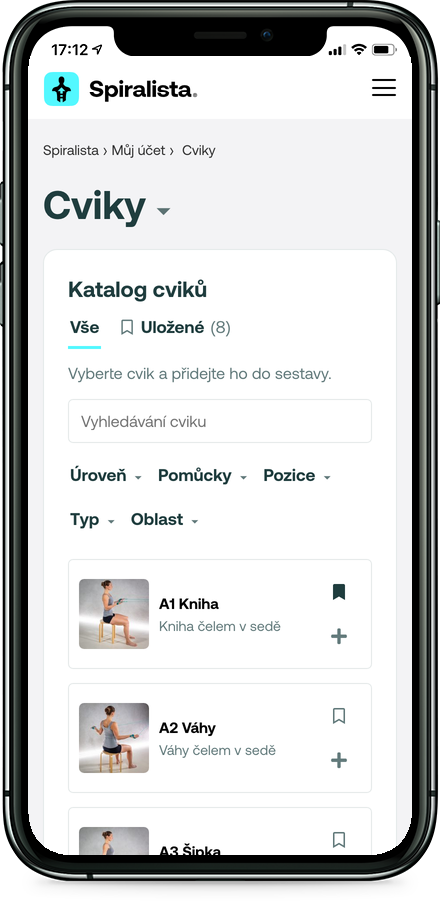 Katalog cviků v telefonu