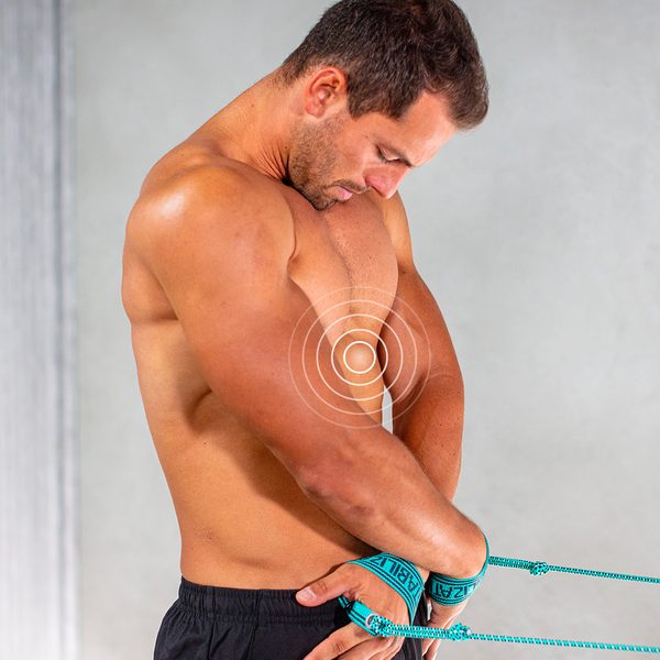 The affected area highlighted: Rib pain