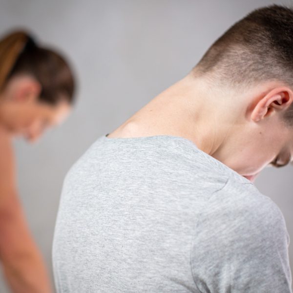 The affected area highlighted: Forward head posture
